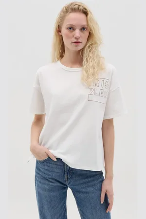 OVS OVS , T-shirt Con Ricamo "iris Bleu", Donna