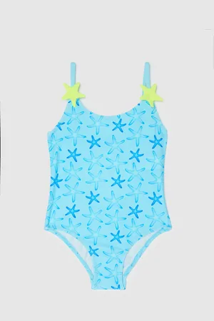 OVS Costume Da Bagno Monopezzo Da Bambina In Tessuto Elasticizzato Con Stelle Marine