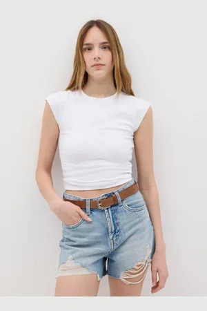 OVS Tank Top Da Donna In Cotone Elasticizzato Bianco Slim Fit