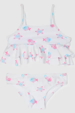 FAGOTTINO Bikini Da Bambina In Tessuto Elasticizzato Con Stampa