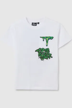 OVS T-shirt Da Bambino In Puro Cotone Bianca Over Fit Con Stampa Tartarughe Ninja