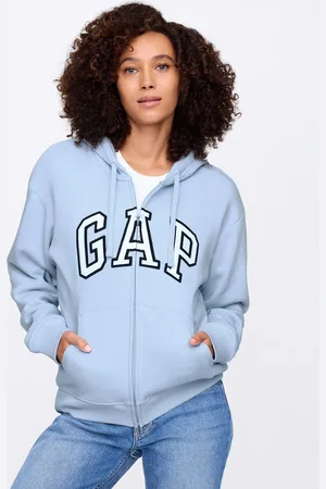 GAP Full-zip Con Cappuccio Azzurra Con Logo, Donna