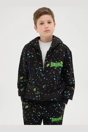 Lonsdale London Full-zip In French Terry Con Stampa Macchie Di Vernice, Unisex