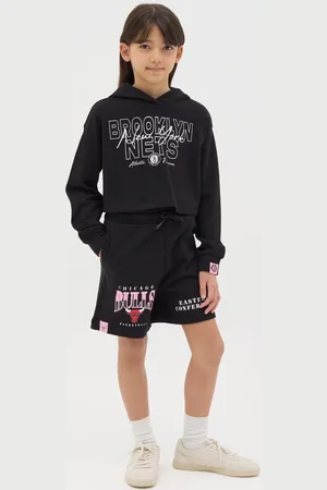 AmazonBasics Bermuda Jogger Neri Con Coulisse Chicago Bulls, Bambina