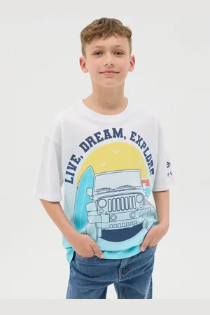 Jeep T-shirt In Cotone Con Stampa "live, Dream, Explore", Bambino