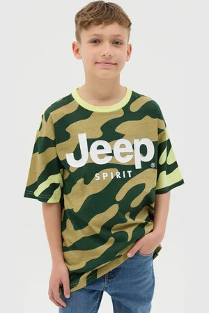 Jeep T-shirt In Cotone Camouflage Con Stampa Logo, Bambino