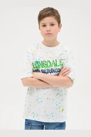 Lonsdale London T-shirt In Cotone Stampa Macchie Di Vernice E Logo, Unisex