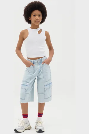 OVS Shorts Da Ragazza In Puro Cotone Regular Fit Con Vita Regolabile, Bambina