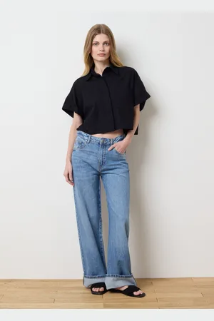 OVS Camicia Nera A Maniche Corte In Cotone, Donna