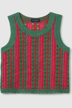 PIOMBO Top Da Donna In Misto Crochet Regular Fit