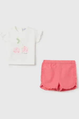 FAGOTTINO Set Neonate In Puro Cotone Con Rouches, Neonata