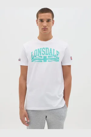 Lonsdale London T-shirt Da Uomo In Puro Cotone Bianca