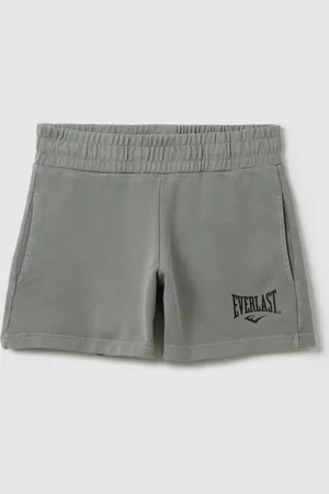 Everlast Shorts Da Donna In Misto Cotone Grigi Con Elastico In Vita