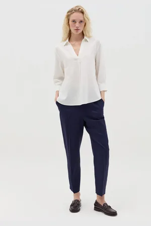 OVS OVS , Pantalone In Lino E Viscosa Navy, Donna