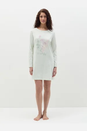OVS OVS , Camicia Da Notte In Cotone Stampa "plant Lady", Donna