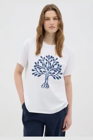 Hybrid T-shirt Da Donna In Cotone Regular Fit Con Logo Ricamato