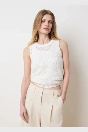 OVS Tank Top Crochet Popcorn Stitch , Donna