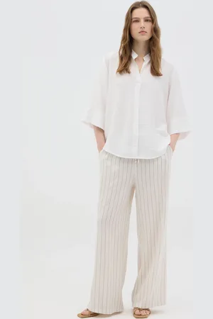 Hybrid Pantaloni Palazzo Da Donna In Misto Lyocell E Lino Regular Fit
