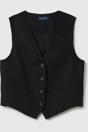 PIOMBO Gilet Da Donna In Misto Viscosa E Cotone Regular Fit Con Chiusura A Zip