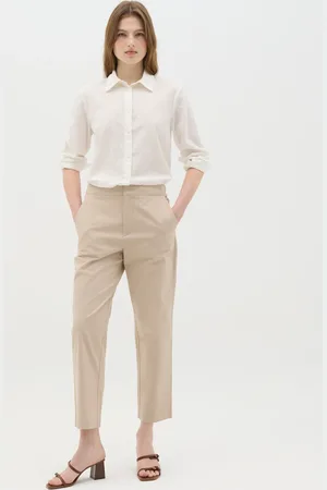 OVS OVS , Pantaloni Da Donna In Puro Cotone Regular Fit Con Vita Alta