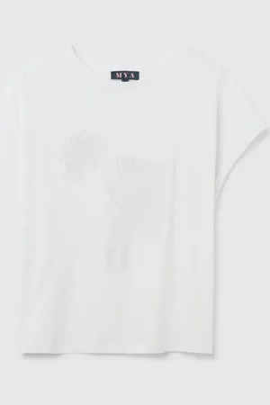 OVS T-shirt Da Donna In Puro Cotone Bianca Regular Fit Con Ricamo