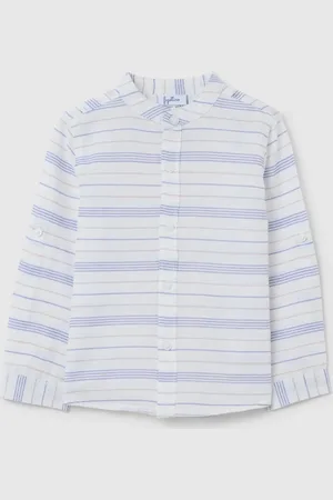FAGOTTINO Camicia Da Bambino In Cotone E Lino Regular Fit Con Colletto Coreano