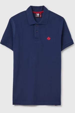 CANADA TRAIL Polo Da Uomo In Puro Cotone Blu Regular Fit