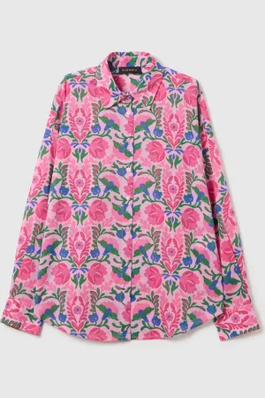 PIOMBO Camicia Da Donna In Puro Cotone Regular Fit Con Stampa