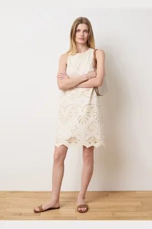 OVS Vestito Smanicato Effetto Pizzo , Donna