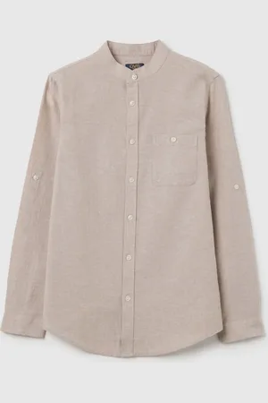 OVS Camicia Da Bambino In Misto Cotone E Lino Regular Fit