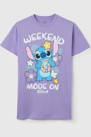 OVS Camicia Da Notte Da Ragazza In Puro Cotone Regular Fit Con Stampa Stitch, Bambina