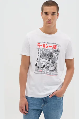 OVS OVS , T-shirt Da Uomo In Puro Cotone Bianca Regular Fit Con Stampa