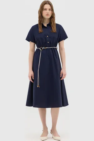 Hybrid Abito Midi Da Donna In Cotone Elasticizzato Regular Fit