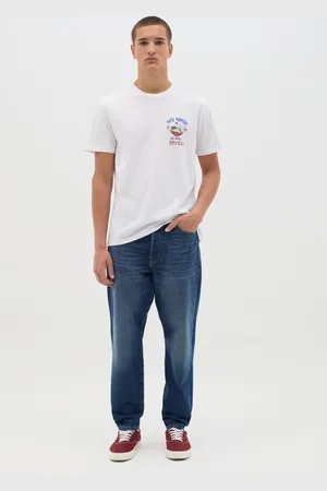 OVS OVS , T-shirt Da Uomo In Puro Cotone Bianca Regular Fit Con Grafica