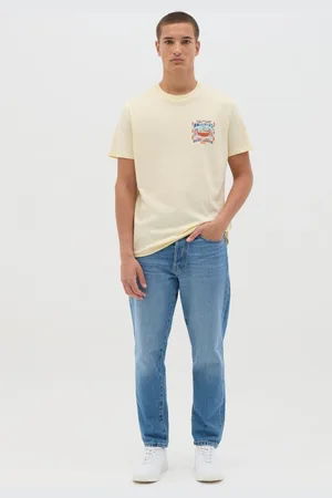 OVS OVS , T-shirt Da Uomo In Puro Cotone Gialla Regular Fit