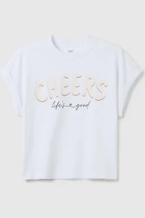 OVS T-shirt Da Ragazze In Puro Cotone Bianca Boxy Fit, Bambina