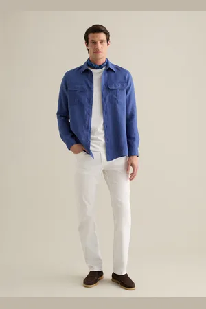 PIOMBO Camicia Da Uomo In Puro Lino Regular Fit Con Tasche A Bottone
