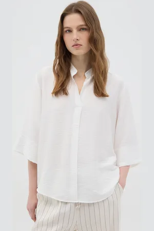 Hybrid Camicia Da Donna In Misto Viscosa Bianca Regular Fit