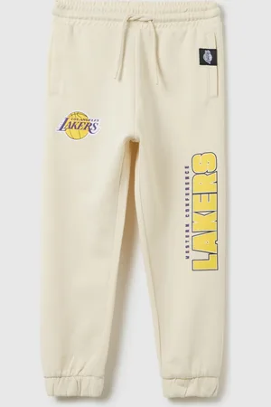 OVS Pantaloni Jogger Da Bambino In Puro Cotone Regular Fit Con Logo Lakers
