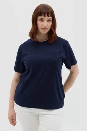 OVS T-shirt Da Donna In Puro Cotone Regular Fit Con Tasca Frontale