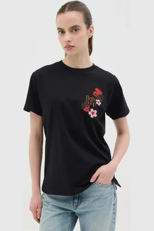 OVS T-shirt Da Donna In Puro Cotone Con Ricamo Di Betty Boop