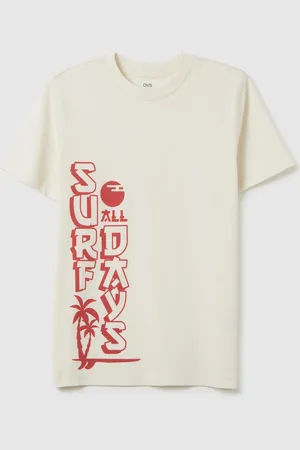 OVS T-shirt Da Ragazzo In Puro Cotone Bianca Regular Fit Con Stampa, Bambino