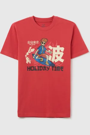OVS T-shirt Da Ragazzo In Puro Cotone Rossa Regular Fit Con Stampa, Bambino