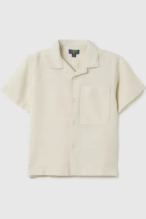 OVS Camicia Da Bambino In Misto Lino Regular Fit Con Tasca Applicata