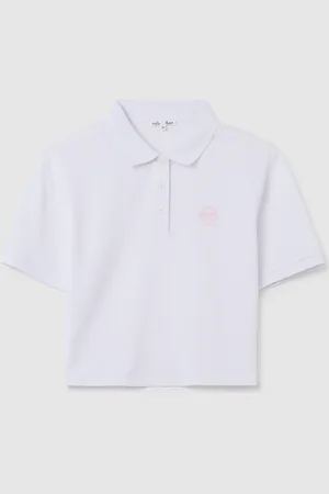 OVS Polo Da Donna In Puro Cotone Bianca Regular Fit Con Colletto Classico E Logo Ricamato