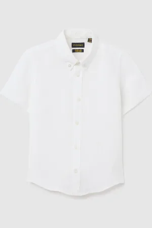 OVS Camicia Da Bambino In Puro Lino Bianca Over Fit Con Colletto Classico