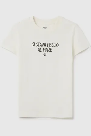 OVS T-shirt Da Ragazza In Puro Cotone Bianca Regular Fit Con Stampa, Bambina