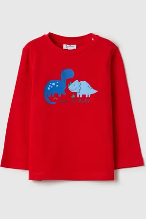 FAGOTTINO T-shirt A Maniche Lunghe Stampa Dinosauri, Bambino