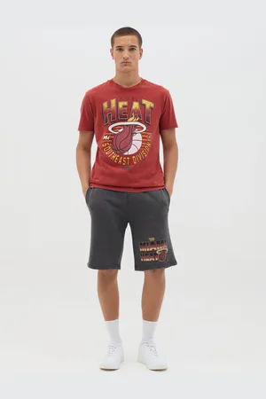 AmazonBasics Shorts Da Uomo In Puro Cotone Con Logo Miami Heat Regular Fit