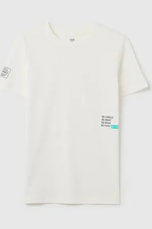 OVS T-shirt Da Ragazzo In Puro Cotone Bianca Regular Fit, Bambino